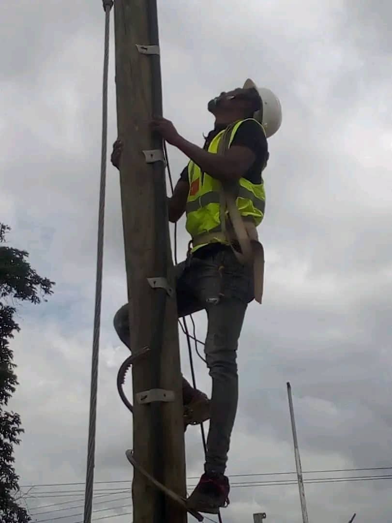 Pole installation work